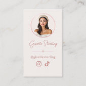 Carte De Visite Modern Blush Pink Social Media Influencer (Devant)