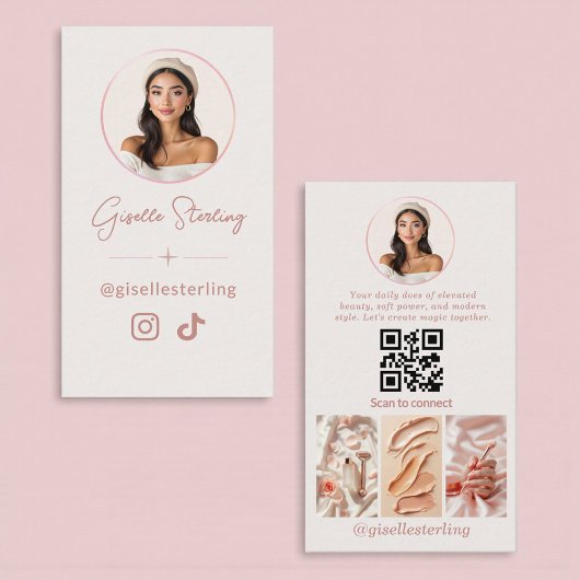 Carte De Visite Modern Blush Pink Social Media Influencer