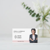 Carte De Visite Modern BLUSH Professional Real Estate Agent Photo (Debout devant)