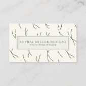 Carte De Visite Modern Boho Abstract Lines Designer | Cream White (Devant)