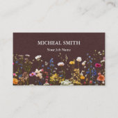 Carte De Visite Modern Boho Floral Kraft  (Devant)