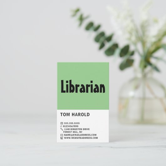 Carte De Visite Modern Bold, Bibliothécaire (Debout devant)