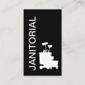 Carte De Visite Modern Bold Black And White Janitorial (Devant)