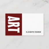 Carte De Visite Modern Bold, Concessionnaire d'art (Devant)