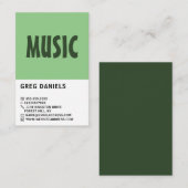 Carte De Visite Modern Bold, magasin d'instruments de musique (Devant / Derrière)