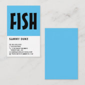 Carte De Visite Modern Bold, Pêcheur, magasin de pêche (Devant / Derrière)