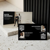 Carte De Visite Modern Bold Personal Fitness Trainer Coach Photos