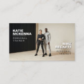Carte De Visite Modern Bold Personal Fitness Trainer Coach Photos (Devant)
