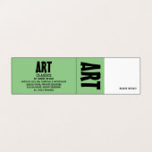 Carte De Visite Modern Bold, professeur d'art, détails (Extérieur déplié)