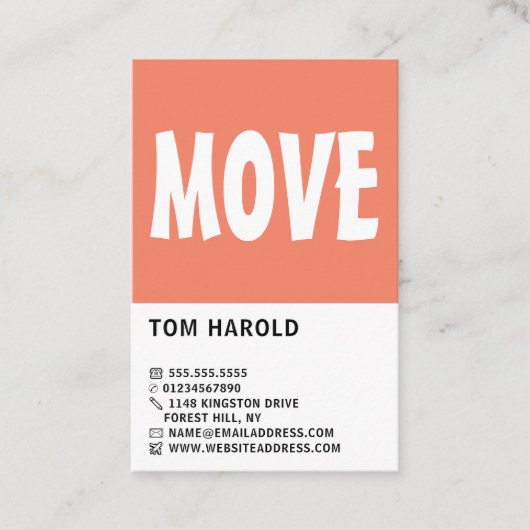 Carte De Visite Modern Bold, société de suppression (Devant)