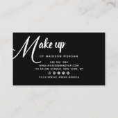 Carte De Visite Modern Bold White Script Photo Makeup (Dos)