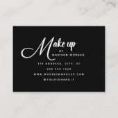 Carte De Visite Modern Bold White Script Photo Makeup (Dos)