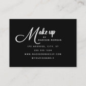 Carte De Visite Modern Bold White Script Photo Makeup (Dos)