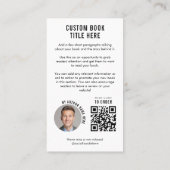 Carte De Visite Modern Book Launch Author Marketing QR Code (Dos)