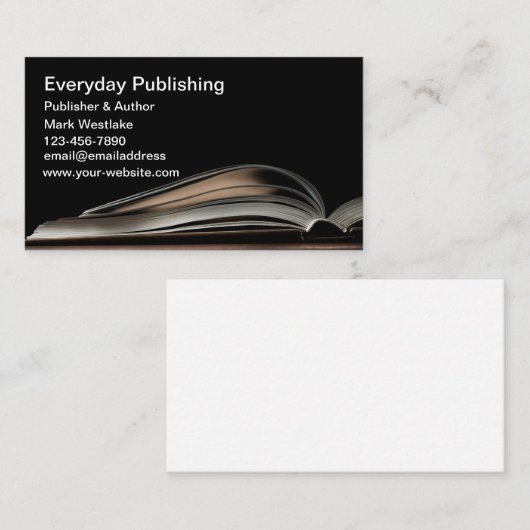 Carte De Visite Modern Book Publishing & Author Theme (Devant / Derrière)