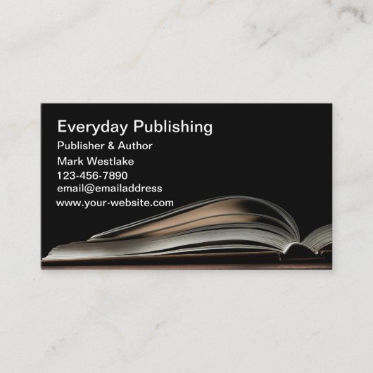 Carte De Visite Modern Book Publishing & Author Theme (Devant)