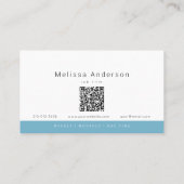 Carte De Visite Modern Broom Logo QR Code Cleaning Service Maid (Dos)
