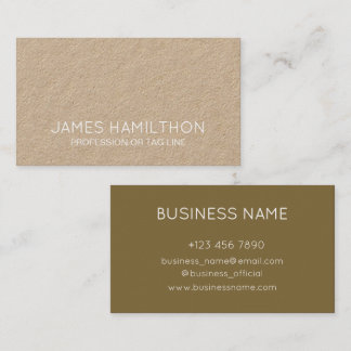 Carte De Visite Modern Brown Minimalist Kraft Consultant