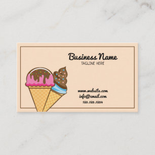 Carte De Visite Modern Brown Sprinkles Ice Cream and Confectionery