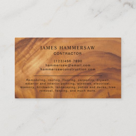 Carte De Visite Modern Building Construction Contractor (Dos)