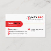 Carte De Visite Modern Building & Construction, Contractor White (Dos)