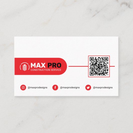 Carte De Visite Modern Building & Construction, Contractor White (Devant)