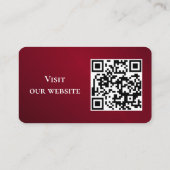 Carte De Visite Modern Burgundy Custom Logo and QR Code  (Dos)