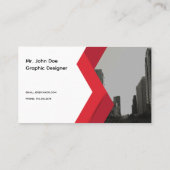 Carte De Visite Modern Business Card Red Grey (Dos)