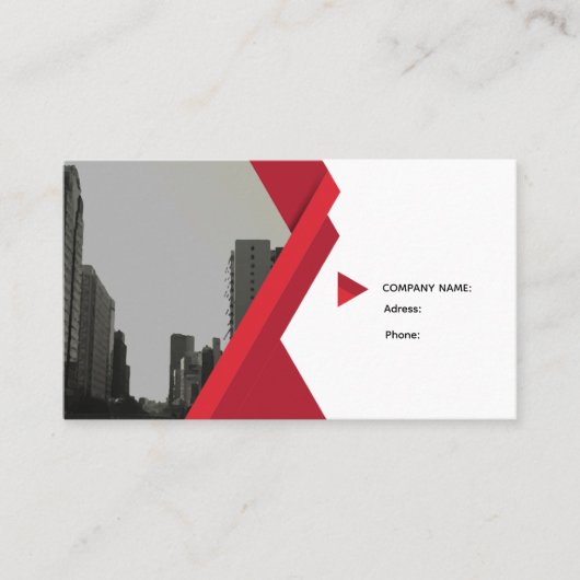 Carte De Visite Modern Business Card Red Grey (Devant)