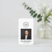 Carte De Visite Modern Business Card with Photo & Logo Custom (Debout devant)