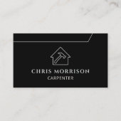 Carte De Visite Modern Carpenter Carpentry Wooden QR Code (Devant)