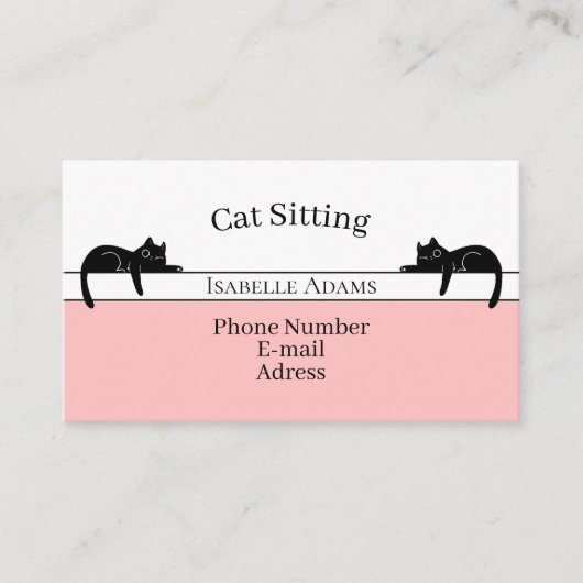 Carte De Visite Modern Cat Sitting (Devant)