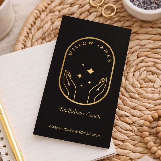 Carte De Visite Modern Celestial Meditation Mindfulness Life Coach
