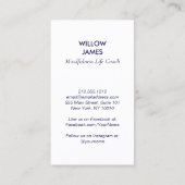 Carte De Visite Modern Celestial Mindfulness Life Coach Deep Blue (Dos)