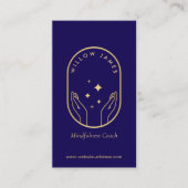 Carte De Visite Modern Celestial Mindfulness Life Coach Deep Blue (Devant)