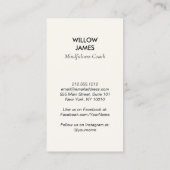 Carte De Visite Modern Celestial Mindfulness Life Coach Ivory (Dos)