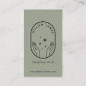Carte De Visite Modern Celestial Mindfulness Life Coach Sage Green (Devant)