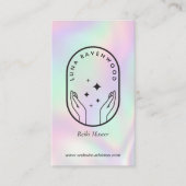 Carte De Visite Modern Celestial Reiki Master Healer Holographic (Devant)