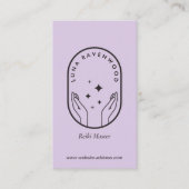 Carte De Visite Modern Celestial Reiki Master Healer Soft Lavender (Devant)