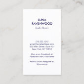 Carte De Visite Modern Celestial Reiki Master Healing Hands Blue (Dos)