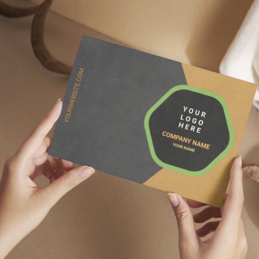 Carte De Visite Modern Charcoal & Gold Design