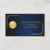 Carte De Visite Modern Chauffeur Driver Royal Gold Border QR Code (Devant)