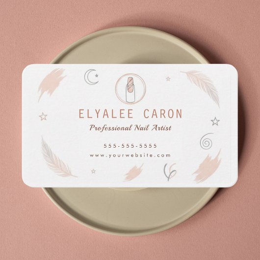 Carte De Visite Modern Chic Boho Manicurist Artist Nail Tech
