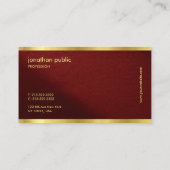 Carte De Visite Modern Chic Elegant Gold Text Typography Script (Dos)