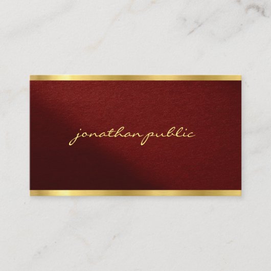 Carte De Visite Modern Chic Elegant Gold Text Typography Script (Devant)