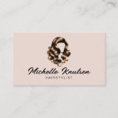 Carte De Visite Modern Chic Hair Stylist Beauty Salon Blush Pink (Devant)