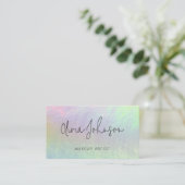 Carte De Visite Modern Chic Holographic Opal Stone Business Card (Debout devant)