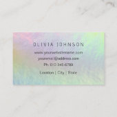 Carte De Visite Modern Chic Holographic Opal Stone Business Card (Dos)