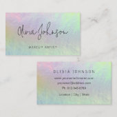 Carte De Visite Modern Chic Holographic Opal Stone Business Card (Devant / Derrière)