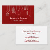 Carte De Visite Modern Chic Kitchen Utensils Cooking and Catering (Devant / Derrière)